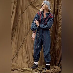 FREE PEOPLE Movement Go For Gold Onesie Blue Jumpsuit